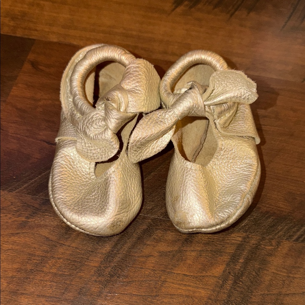 Freshly Picked Shimmering Gold Moccasins